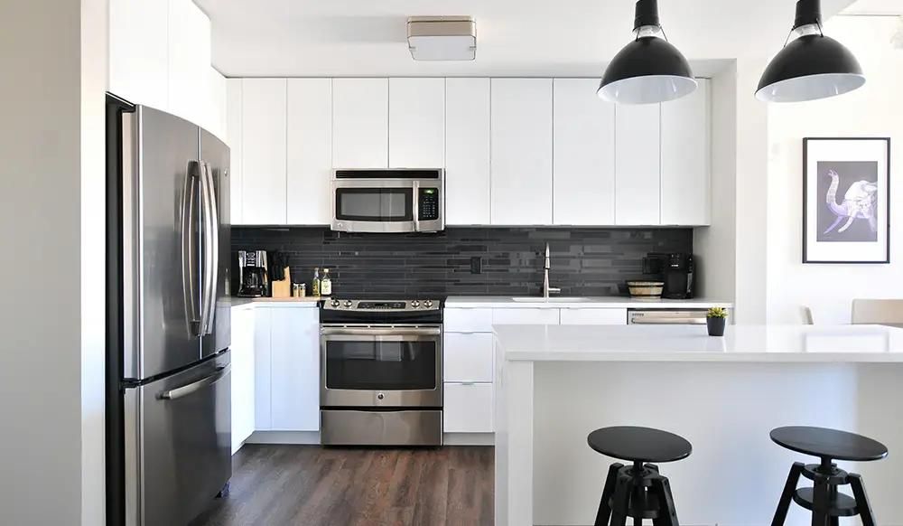 Bright white modular kitchen 