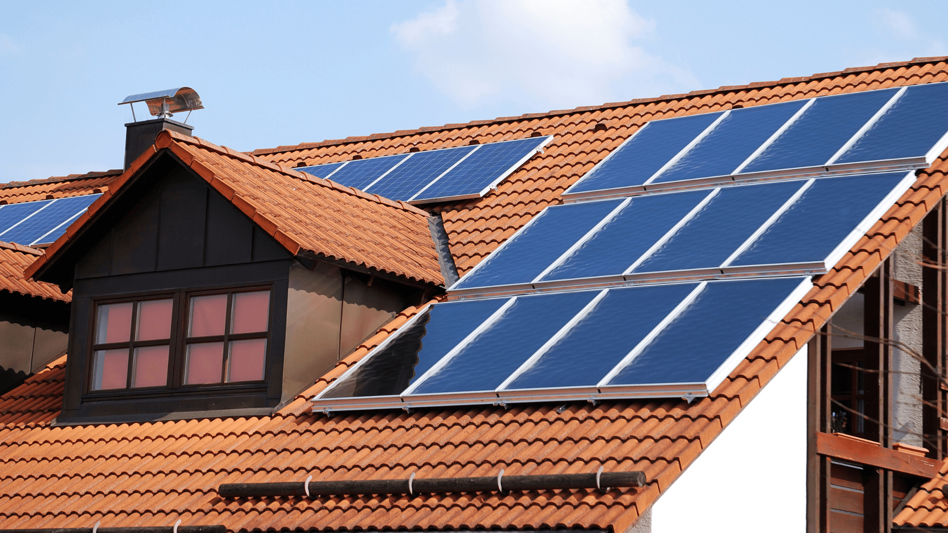 Solar panels on a house 